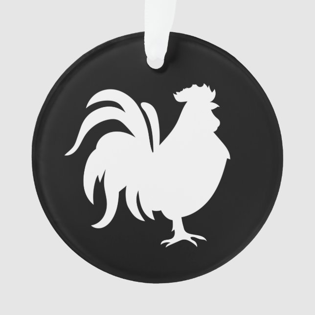 Coq chanceux blanc mignon minimaliste     (devant)