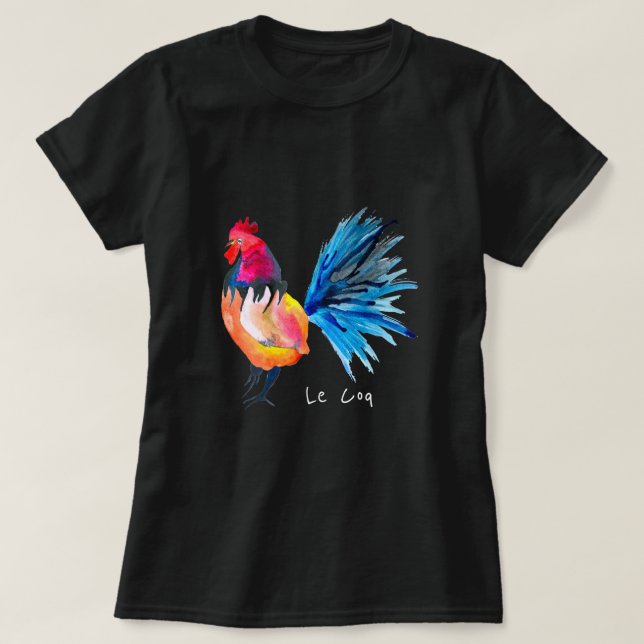 Coq d'aquarelle Le coq animal T-shirt (Design devant)