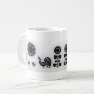 Coq de style campagnard et tasse mignons de