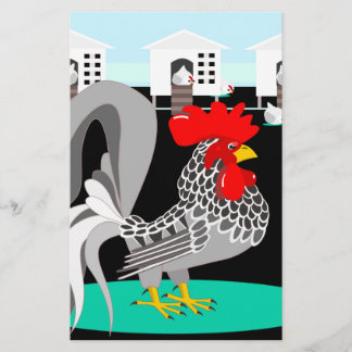 Coq gris & poules