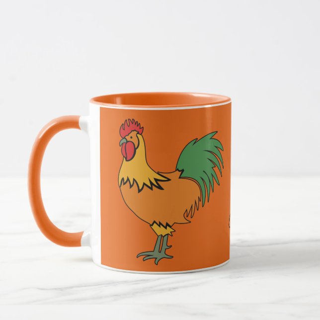 Coq personnalisé nom & couleurs tasses (Gauche)