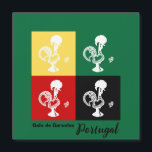 Coq portugais de Barcelos coloré motif<br><div class="desc">Le motif utilise les trois couleurs du drapeau portugais, en plus du noir, et la silhouette du coq de Barcelos en blanc comme seul motif. Le résultat est une motif qui a une allure moderne malgré l'antiquité du motif. Il s'est avéré très gai, cette combinaison. La motif est simple, évoquant...</div>