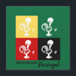 Coq portugais de Barcelos coloré motif<br><div class="desc">Le motif utilise les trois couleurs du drapeau portugais, en plus du noir, et la silhouette du coq de Barcelos en blanc comme seul motif. Le résultat est une motif qui a une allure moderne malgré l'antiquité du motif. Il s'est avéré très gai, cette combinaison. La motif est simple, évoquant...</div>