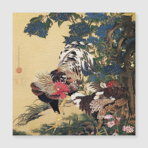 Coq Poule et Hydrangea par Ito Jakuchu