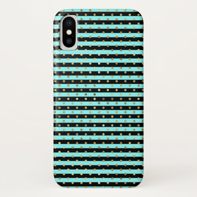 Coque Aqua, Noir, Or Case-Mate pour iPhone X (Dos)
