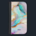 Coque Avec Portefeuille Pour Galaxy S4 Art parties scintillant abstrait en marbre pastel<br><div class="desc">Image de texture d'encre de marbre liquide colorée aux accents de parties scintillant. Typographie moderne personnalisée.</div>