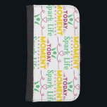 Coque Avec Portefeuille Pour Galaxy S4 Aujourd'hui Moment, la vie étincelante<br><div class="desc">Beyond Shapes : Today Moment,  Spark Life,  messages positifs avec des gens joyeux,  flocons de neige,  et l'essence de la vie avec amour et embrasser le présent avec un avenir alimenté par l'amour et la positivité.</div>