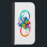 Coque Avec Portefeuille Pour Galaxy S4 Bright infinity with rainbow butterfly<br><div class="desc">multicolor,  bright,  symbole of infinity with rainbow,  detailed butterfly monarch. Rainbow butterfly. Rainbow infinity.</div>