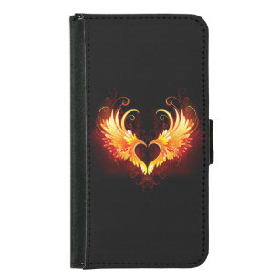 Coque Avec Portefeuille Pour Galaxy S5 Coeur de feu ange avec ailes
