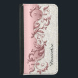 Coque Avec Portefeuille Pour Galaxy S5 Confettis blancs métalliques de rose fleuri floral<br><div class="desc">Caisses de portefeuille. Comporté dans une conception métallique de joli faux floral fleuri de rose avec les confettis de faux scintillez et le texte de do-it-yourself. Fait avec les graphiques de vecteur de haute résolution pour une copie professionnelle. 100% Personnaliser-capable. Préparez pour compléter les boîtes ou pour cliquer sur dessus...</div>
