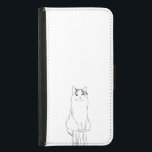 Coque Avec Portefeuille Pour Galaxy S5 Croquis de chat mignon moderne<br><div class="desc">Porte-monnaie de téléphone moderne avec une simple esquisse dessinée à la main d'un chat mignon.</div>