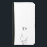 Coque Avec Portefeuille Pour Galaxy S5 Croquis de chat mignon moderne<br><div class="desc">Porte-monnaie de téléphone moderne avec une simple esquisse dessinée à la main d'un chat mignon.</div>