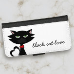 Coque Avec Portefeuille Pour Galaxy S5 Cute Black Chat Aimer Blanc<br><div class="desc">Mon petit chat noir adore les choses à double usage comme une souris qui est à la fois un jouet et un snack,  donc elle aime vraiment ce porte-monnaie et ce téléphone étui en un. Vous pouvez ajouter le nom de votre chat (ou même le vôtre)</div>