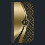 Coque Avec Portefeuille Pour Galaxy S4 Elégant Motif géométrique moderne Black & Gold<br><div class="desc">Noir et or et noir moderne motif géométrique moderne et lignes modernes dynamiques design. monogramme personnalisé et optionnel. Plusieurs variantes sur ce design, avec différentes positions des éléments et différentes combinaisons de couleurs. Pas de parties scintillant réelle ou de finition métallique, mais l'effet d'image numérique. Si vous avez besoin d'aide...</div>