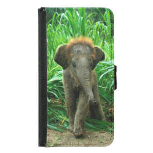 Coque Avec Portefeuille Pour Galaxy S5 Éléphant de bébé