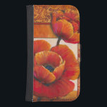 Coque Avec Portefeuille Pour Galaxy S4 Fleurs de pavot sur Tan et Arrière - plan orange<br><div class="desc">On ressent presque la texture des pétales sur ces fleurs de pavot peintes par Tim O'Toole. Ils se fondent parfaitement dans l'arrière - plan bronzé et orange,  créant une vision merveilleusement poétique. Achetez-le pour votre maison ou offrez-le en cadeau!</div>