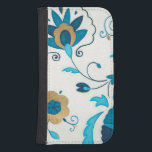 Coque Avec Portefeuille Pour Galaxy S4 Fleurs Indigo dorées avec Arrière - plan blanc<br><div class="desc">Une Erica J. Vess originale,  dorée fleurs d'indigo reposent sur un arrière - plan blanc. Un tableau simple et subtil que tout le monde aimerait recevoir en cadeau!</div>