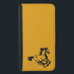 Coque Avec Portefeuille Pour Galaxy S5 Galloping Horse sauvage et libre<br><div class="desc">Illustration fantastique d'un cheval galopant. Ce cheval est de couleur marron châtaigne doré avec une crinière et une queue noires. On peut le voir galoper rapidement avec des nuages de poussière qui sont secoués par ses talons. Sa crinière et sa queue volent dans la brise. Idéal pour les amateurs de...</div>