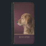 Coque Avec Portefeuille Pour Galaxy S5 Golden Retriever Nom personnalisé | Chien<br><div class="desc">Cette conception comprend un chien Golden Retriever avec l'option de personnaliser ou de supprimer le nom de texte qui est écrit dans la typographie moderne populaire. #retriever #dog #personel #fourre-tout #puppy #mignon #cadeaux #mode #Samsung</div>