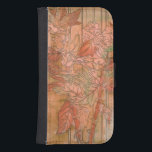 Coque Avec Portefeuille Pour Galaxy S4 Impression florale orange moderne sur Arrière - pl<br><div class="desc">Création originale de Jennifer Goldberger,  cette impression florale orange moderne est posée sur un arrière - plan strippé. Les fleurs se mélangent presque à l'arrière - plan. Laissez-le se fondre dans le reste de votre maison en l'achetant aujourd'hui!</div>