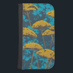 Coque Avec Portefeuille Pour Galaxy S4 Jardin Golden Yarrow avec Arrière - plan bleu<br><div class="desc">Des fleurs en fil d'or ponctuent cette belle scène de jardin. L'arrière - plan bleu arbore également une touche de feuilles éparpillés un peu partout. C’est comme regarder une photo de Magic Eye,  sauf beaucoup plus amusant!</div>