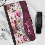 Coque Avec Portefeuille Pour Galaxy S5 monogramme floral Burgundy rose argent faux partie<br><div class="desc">Jolie chic et élégant design floral girly en parties scintillant violet bordeaux et faux rose argent pour créer un coque élégant unique pour protéger votre appareil. Belle couverture moderne et cool pour le brancheur tendance et amateur d'art. Ce design élégant et sophistiqué conviendra parfaitement aux filles qui aiment porter des...</div>
