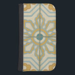 Coque Avec Portefeuille Pour Galaxy S4 Motif de carreaux décoratifs de l'ancien monde<br><div class="desc">Créé Chariklia Zarris,  cet imprimé ancien offre un motif décoratif en carreaux bleu et or sur un arrière - plan beige. Serait un grand cadeau pour les fans de fleurs et d'estampes pastel!</div>