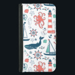 Coque Avec Portefeuille Pour Galaxy S5 Motif Des Animaux Et Symboles Nautiques<br><div class="desc">Cute marine assortis animaux et symboles nautiques simple illustration sur la couleur blanche personnalisable arrière - plan.</div>