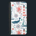 Coque Avec Portefeuille Pour Galaxy S5 Motif Des Animaux Et Symboles Nautiques<br><div class="desc">Cute marine assortis animaux et symboles nautiques simple illustration sur la couleur blanche personnalisable arrière - plan.</div>