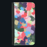 Coque Avec Portefeuille Pour Galaxy S5 Multicolore Moderne Nom personnalisé Bleu Vert<br><div class="desc">Peinture acrylique numérique originale avec un design moderne coloré et lumineux dans les bleus,  les verts,  les roses et le violet. Personnalisé avec le nom ou le texte de votre choix.</div>
