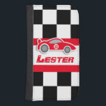 Coque Avec Portefeuille Pour Galaxy S4 Nom de sport auto voiture rouge et nombre de garço<br><div class="desc">Coque de rabat de sport automobile graphique original pour petits et grands motoristes. Idéal pour le Grand Prix de l'automobile en herbe, et d'autres jeunes fans de sport automobile et têtes d'essence. Ce coque au design unique présente un drapeau à damiers graphique et une voiture de sport rouge. Customisez avec...</div>