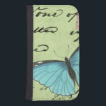 Coque Avec Portefeuille Pour Galaxy S4 Papillon à ailes bleues sur carte postale Turquois<br><div class="desc">Cette carte postale turquoise porte un message de beauté. Un délicat papillon à ailes bleues repose sur la carte,  obscurcissant une partie du script qu'il contient. Cette impression de Vision Studio ferait un grand ajout à votre maison!</div>