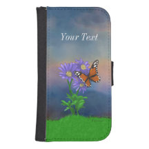 Papillon monarque et fleurs