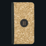 Coque Avec Portefeuille Pour Galaxy S5 Parties scintillant et texture d'or moderne Imprim<br><div class="desc">Elégante parties scintillant en or moderne et tirage de texture étincelante. Cercle noir et monogramme personnalisé sont optionnels.</div>