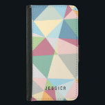 Coque Avec Portefeuille Pour Galaxy S5 Pastel Colorful Moderne Abstrait Motif géométrique<br><div class="desc">Elégant pastel coloré motif moderne géométrique avec monogramme personnalisable. Si vous avez besoin d'aide pour customiser un de mes designs,  contactez le concepteur ArtOnWear. Mise en forme de texte gratuite avec aide en direct disponible sur demande.</div>