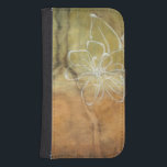 Coque Avec Portefeuille Pour Galaxy S4 Peinture Abstraite en silhouette sur Arrière - pla<br><div class="desc">L'arrière - plan de cette peinture de Jennifer Goldberger ressemble à une table avec une fissure fourrée. Il y a aussi une silhouette abstraite d'une fleur faite en peinture blanche,  qui surplombe à peine l'arrière - plan marron.</div>