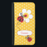 Coque Avec Portefeuille Pour Galaxy S5 Pneuka jaune rouge coccinelle fleurs filles flacon<br><div class="desc">Mignonne coccinelle rouge / coccinelle sur une polka jaune vif fleurs enfants coque iphone. Lit Sienna ou vous pouvez personnaliser avec votre propre nom. Exclusivement conçu par Sarah Trett.</div>