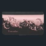 Coque Avec Portefeuille Pour Galaxy S5 Rose rose floride sur noir<br><div class="desc">Étuis portefeuille. Présenté dans un joli dessin floral floral faux métallique rose sur arrière - plan noir avec DO-IT-YOURSELF texte. ⭐ Ce produit est entièrement personnalisable. Les graphiques et / ou le texte peuvent être ajoutés, supprimés, déplacés, redimensionnés, modifiés, tournés, etc... 99% de mes dessins dans mon magasin sont faits...</div>