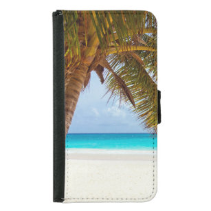 Coque Avec Portefeuille Pour Galaxy S5 Scène de refroidissement tropicale de plage