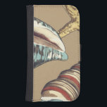 Coque Avec Portefeuille Pour Galaxy S4 Trio Shell sur Khaki<br><div class="desc">Megan Meagher est connue pour ses oeuvres d'art simples. C'est une grande image d'art décoratif qui capte la vie marine avec une étoile de mer jaune et une coquille de conque bleue et rouge. Obtenez cette impression fine d'art aujourd'hui sur couleur kaki sur votre produit Zazzle.</div>