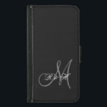 COQUE AVEC PORTEFEUILLE POUR GALAXY S5 VOS INITIALES MONOGRAMMES| GRAY NOIR SIMPLE<br><div class="desc">LA COULEUR ARRIÈRE - PLAN NOIRE SIMPLE AVEC SES INITIALES DE MONOGRAMME GRAY ET BLANC EN FAIT UN MOYEN ÉLÉGANT ET ÉLÉGANT DE PERSONNALISER VOTRE COQUE POUR LUI OU POUR SES NOUVELLES. ELKE CLARKE© POUR LA GALERIE DE MONOGRAM. VEUILLEZ CONTACTER LE PROPRIÉTAIRE DE MAGASIN POUR D'AUTRES COULEURS.</div>