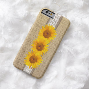 Coque Barely There iPhone 6 Burlap et Sunflower de la Russie