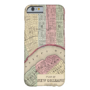 Coque Barely There iPhone 6 Carte de la Nouvelle-Orléans par Mitchell
