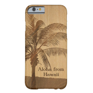Coque Barely There iPhone 6 Cas en bois de l'iPhone 6 de Koa de Faux hawaïen