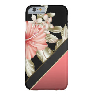 Coque Barely There iPhone 6 Élégant Sophisticated Coral Red -Flowers