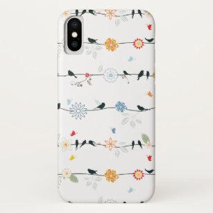 Etui iPhone Case-Mate Oiseaux féminins sur un fil et des fleurs