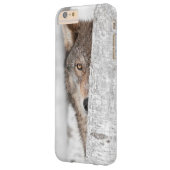 Coque Barely There iPhone 6 Plus Loup gris (lupus de Canis) derrière l'arbre (Dos gauche)