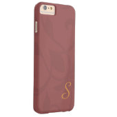 Coque Barely There iPhone 6 Plus Monogramme floral marsala Vin et or (Dos/Droite)