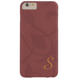 Coque Barely There iPhone 6 Plus Monogramme floral marsala Vin et or