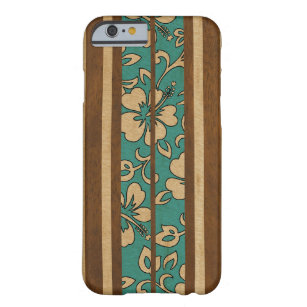 Coque Barely There iPhone 6 Surf de Pupukea Vintage Hawaiian Faux Wood